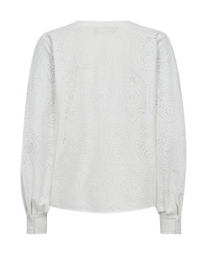 Mos Mosh naisten pusero, MMYEN SINA LACE BLOUSE Luonnonvalkoinen