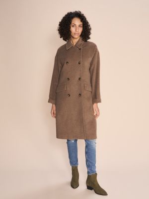 Mos Mosh naisten villakangastakki, VENICE WOOL COAT RESPONSIBLE WOOL Vaalea Beige