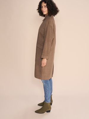 Mos Mosh naisten villakangastakki, VENICE WOOL COAT RESPONSIBLE WOOL Vaalea Beige