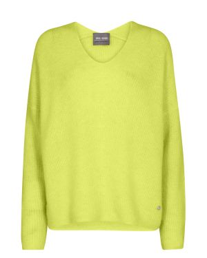 Mos Mosh neule, THORA V-NECK KNIT Limenvihreä