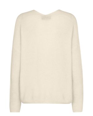 Mos Mosh neule, THORA V-NECK KNIT Luonnonvalkoinen