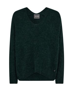 Mos Mosh neule, THORA V-NECK KNIT Tummanvihreä