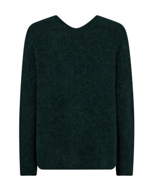 Mos Mosh neule, THORA V-NECK KNIT Tummanvihreä