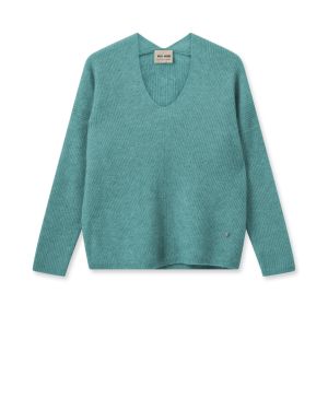 Mos Mosh neule, THORA V-NECK KNIT Vaaleanvihreä