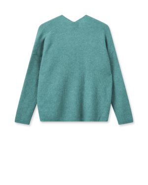 Mos Mosh neule, THORA V-NECK KNIT Vaaleanvihreä