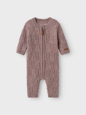 Name It Lasten Body, NBFWRILLA WOOL LS KNIT SUIT Beige