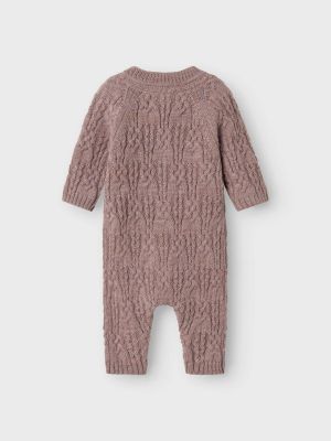 Name It Lasten Body, NBFWRILLA WOOL LS KNIT SUIT Beige