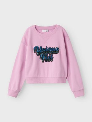 Name It lasten college, NKFLASANNE LS LOOSE SHORT SWEAT Pinkki