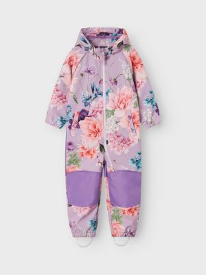 Name It Lasten Haalari, NMF ALFA08 SOFTSHELL SUIT MULTI FLOWER Liila