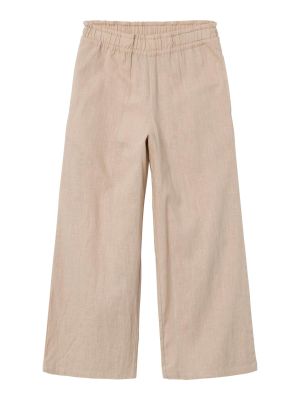 Name It lasten housut, NKFFALINNEN WIDE PANT Beige