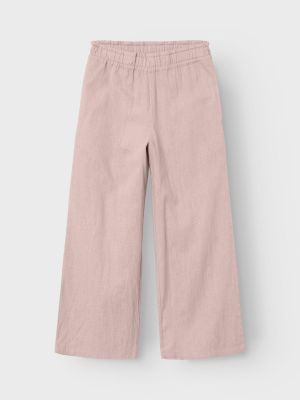 Name It lasten housut, NKFFALINNEN WIDE PANT Vaaleanpunainen