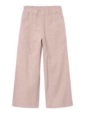 Name It lasten housut, NKFFALINNEN WIDE PANT Vaaleanpunainen