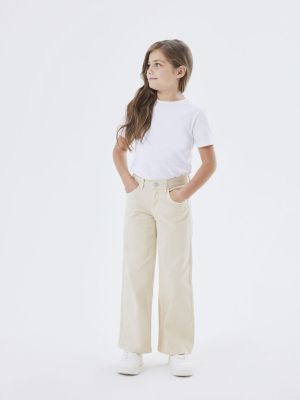 Name It Lasten Housut, NKFROSE WIDE TWI PANT Beige