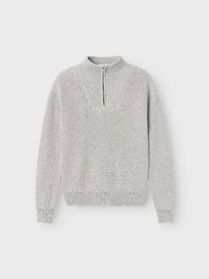 Name It Lasten Neulepusero, NKMSAFALLE LS KNIT Vaaleanharmaa