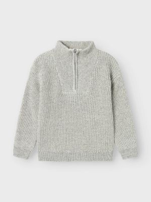 Name It Lasten Neulepusero, NMMSAFALLE LS KNIT Vaaleanharmaa