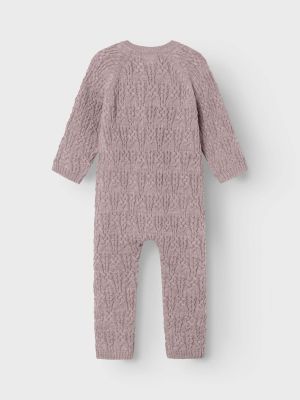 Name It Lasten Potkupuku, NMMWRILLA WOOL LS KNIT SUIT Beige