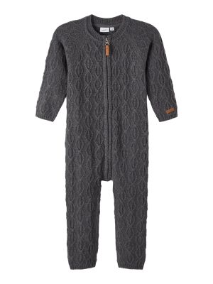 Name It Lasten Potkupuku, NMMWRILLA WOOL LS KNIT SUIT Grafiitti