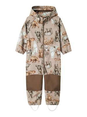 Name It Lasten Softshell Haalari, NMNALFA08 SOFTSHELL SUIT BEARS Ruskea Kuosi