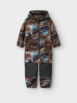 Name It Lasten Softshellhaalari, NMMALFA08 SOFTSHELL SUIT NOOS Ruskea Kuosi