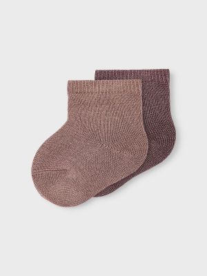 Name It Lasten Sukat, NBFWAKTA WOOL/VIS 2P SOCK Vaaleanpunainen