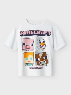 Name It lasten t-paita, NKFOXAJA MINECRAFT SS REG TOP Valkoinen