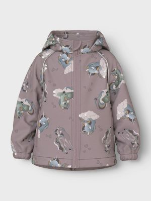 Name It Lasten Takki, NMFALFA08 SOFTSHELL JACKET UNICORNS Vaaleanpunainen Kuosi