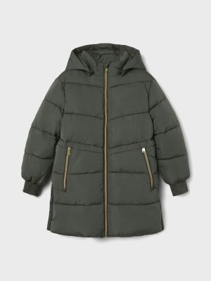 Name It lasten toppatakki, NKFMUSIC LONG PUFFER JACKET Armeijanvihreä