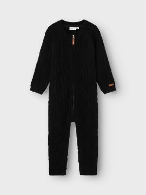 Name It lasten villahaalari, NMMWRILLA WOOL LS KNIT SUIT Musta