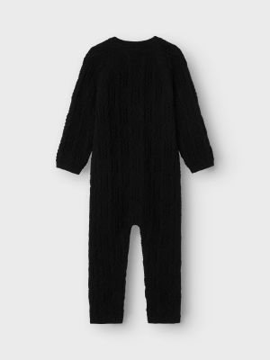 Name It lasten villahaalari, NMMWRILLA WOOL LS KNIT SUIT Musta