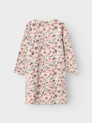 Name It lasten yöasu, NKFNIGHTGOWN LS NOSTALGIA FLOWER Vaaleanpunainen Kuosi