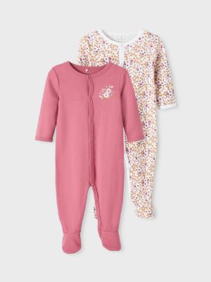 Name It lasten yöpuku, NBFNIGHTSUIT 2P ROSE FLOWER Vaaleanpunainen Kuosi