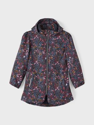 Name It takki, NKFALFA08 JACKET LONG FLOWER Tummansininen