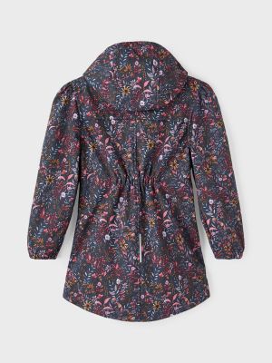 Name It takki, NKFALFA08 JACKET LONG FLOWER Tummansininen