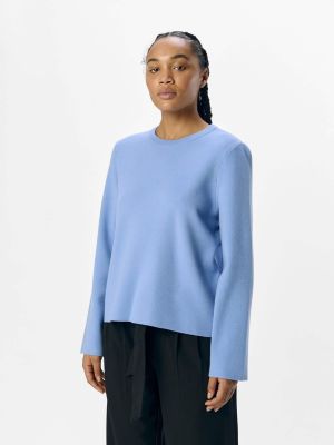 Object naisten neule,  OBJREYNARD SQUARE SLEEVE O-NECK  Vaaleansininen