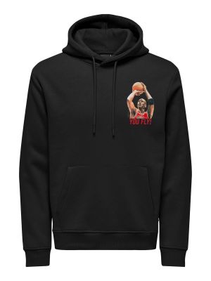 Only and Sons miesten huppari, JORDAN REG HOODIE Musta