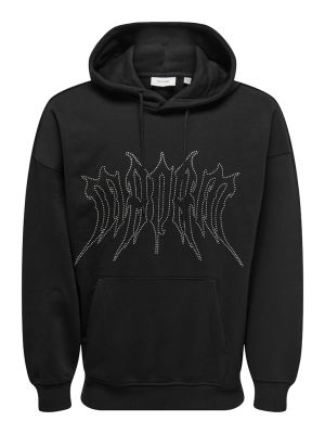 Only and Sons miesten huppari, RHINE STONE RLX HOODIE Musta