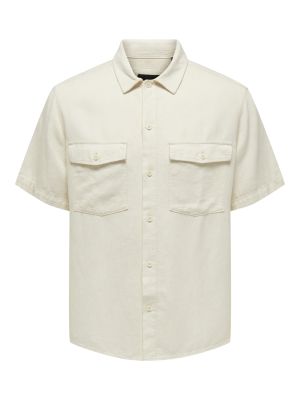 Only and Sons miesten paita, KARI SHIRT VISC LINEN Luonnonvalkoinen