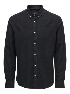 Only and Sons Miesten Pellavapaita CARLO LINEN SHIRT Tummansininen