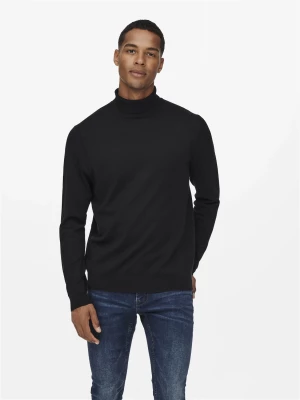 Only and Sons Miesten Pooloneule, Wyler Life Roll Neck Nos Musta