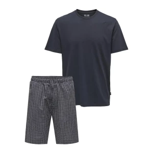 Only and Sons Miesten Pyjamasetti, BILLIE SHORTS LOUNGE GIFT BOX Sininen Kuosi