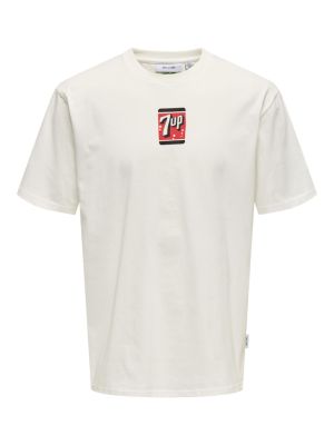 Only and Sons miesten t-paita, 7UP RLX SS TEE Valkoinen