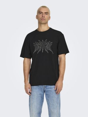 Only and Sons miesten t-paita, RHINESTONE RLX SS TEE Musta