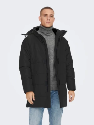 Only and Sons Miesten Talvitakki Carl Long Quilted Coat Musta