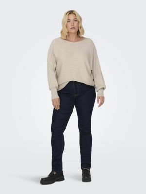 Only Carmakoma naisten neule, CARNEW ADALINE L/S PULLOVER KNT Luonnonvalkoinen