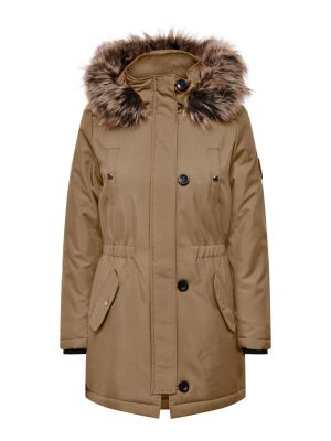 Only Naisten Parkatakki ONLIRIS FUR WINTER PARKA Vaalea Beige