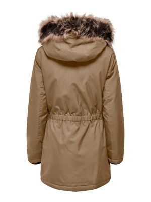 Only Naisten Parkatakki ONLIRIS FUR WINTER PARKA Vaalea Beige