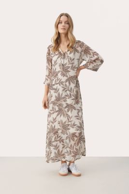 Part Two Naisten Mekko, BERIT DRESS Beige Kuosi