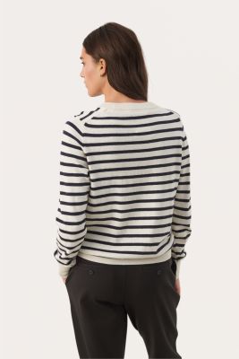 Part Two Naisten Neule, GERTIEPW Stripe, Navy