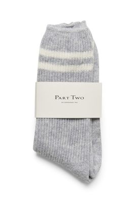 Part Two naisten sukat, DORIN SOCK Grey Melange Stripe