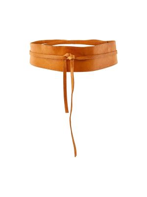 Pieces Nahkavyö PCVIBS LEATHER TIE WAIST BELT NOOS Konjakinruskea